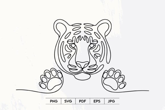 Download Cute Tiger Line Art SVG - Tiger Collection