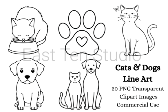 Download Dog and Cat Line Art - Cat line art Collection