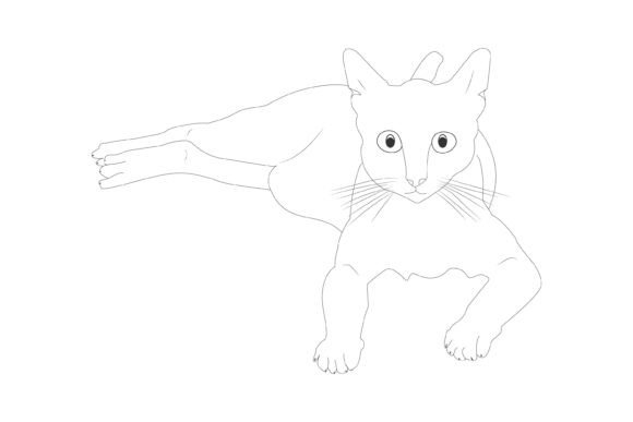 Download Kitty Cat Line Art Vector Illustration - Cat line art Collection