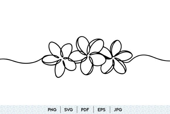 Download Plumeria Flower Line Art SVG - Flower line art Collection