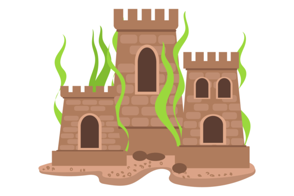 Download Underwater Castle Cartoon Icon. Aquarium - Premium Resources