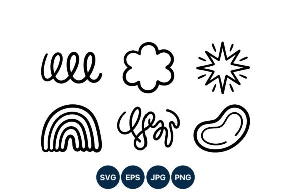 Download Abstract Curved Line Art Doodle Set - Curved line Collection
